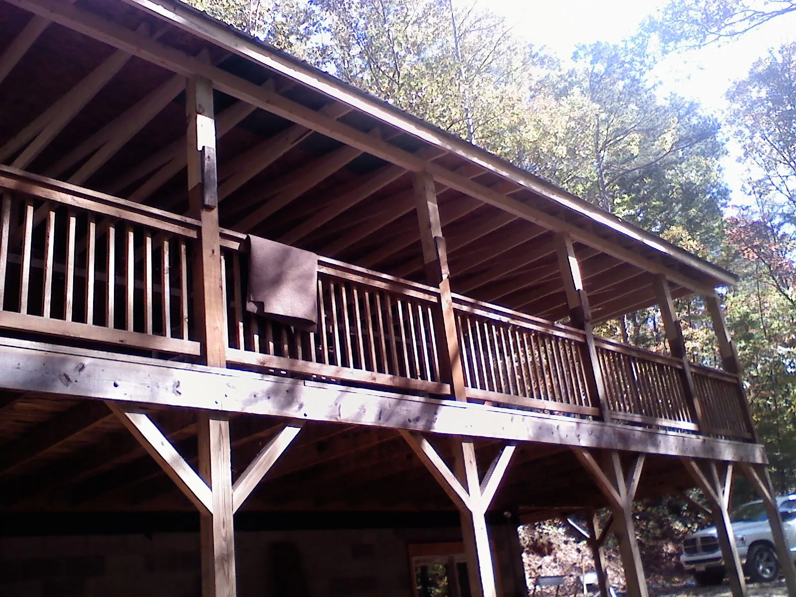 Timber framing under a new elevated porch and deck — Roof Leak Repair in Amory by Roofing Brothers